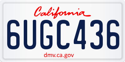 CA license plate 6UGC436