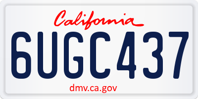 CA license plate 6UGC437