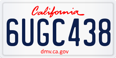 CA license plate 6UGC438