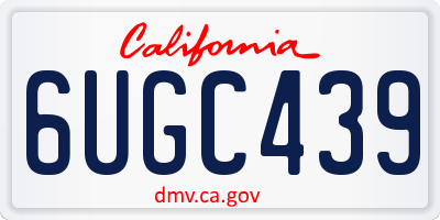 CA license plate 6UGC439