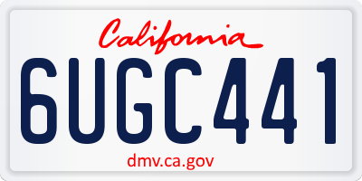 CA license plate 6UGC441