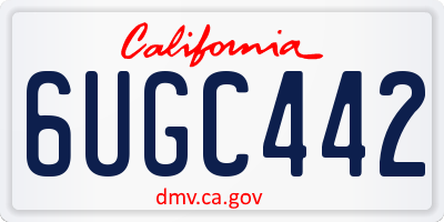 CA license plate 6UGC442