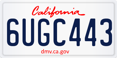 CA license plate 6UGC443