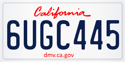 CA license plate 6UGC445