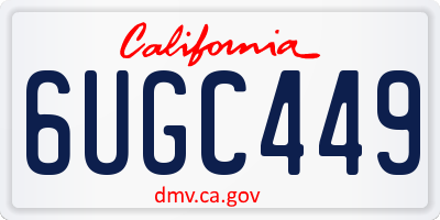CA license plate 6UGC449