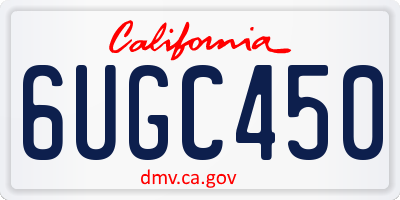CA license plate 6UGC450