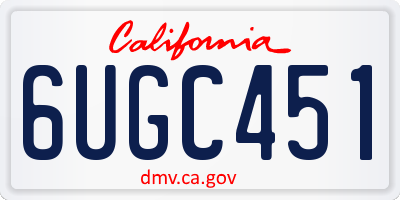 CA license plate 6UGC451