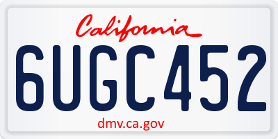 CA license plate 6UGC452