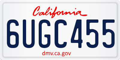CA license plate 6UGC455