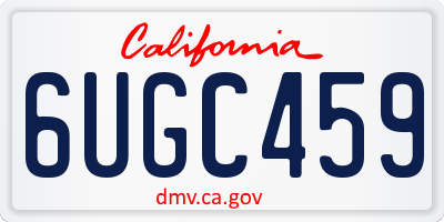 CA license plate 6UGC459