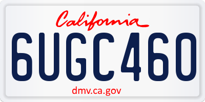 CA license plate 6UGC460