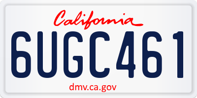 CA license plate 6UGC461