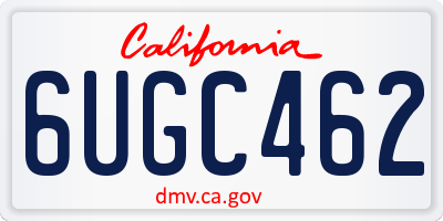 CA license plate 6UGC462