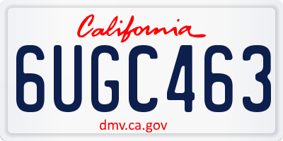 CA license plate 6UGC463