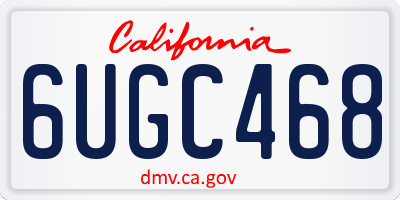 CA license plate 6UGC468