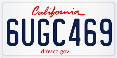 CA license plate 6UGC469