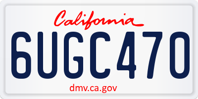 CA license plate 6UGC470
