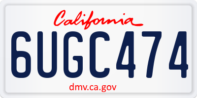 CA license plate 6UGC474