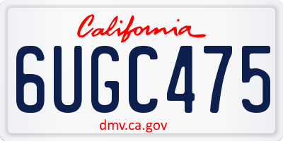 CA license plate 6UGC475