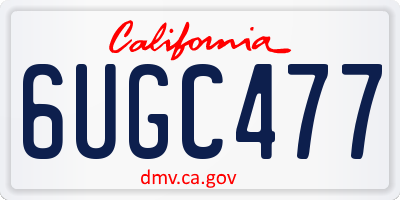 CA license plate 6UGC477