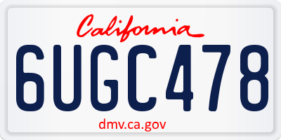 CA license plate 6UGC478