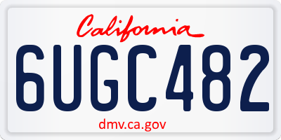 CA license plate 6UGC482