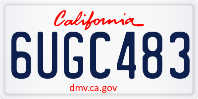CA license plate 6UGC483