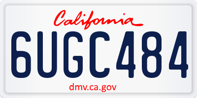 CA license plate 6UGC484
