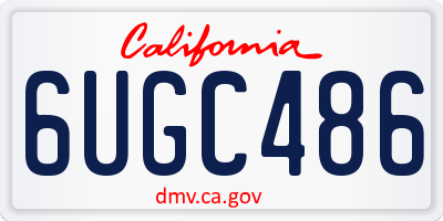 CA license plate 6UGC486