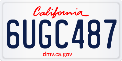 CA license plate 6UGC487