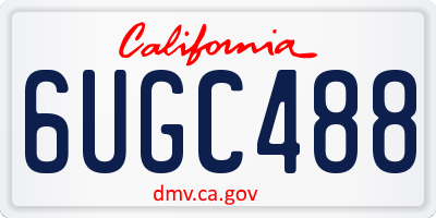 CA license plate 6UGC488
