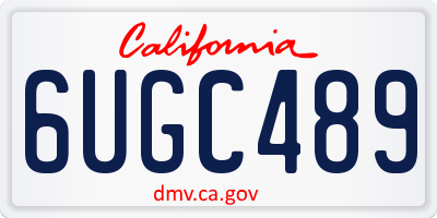 CA license plate 6UGC489