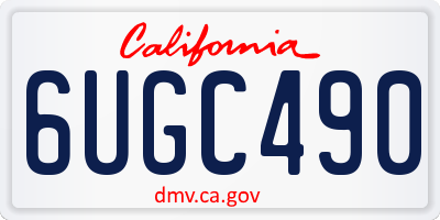CA license plate 6UGC490