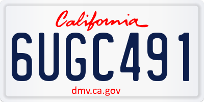 CA license plate 6UGC491