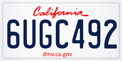 CA license plate 6UGC492