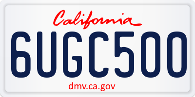 CA license plate 6UGC500