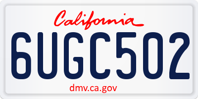 CA license plate 6UGC502