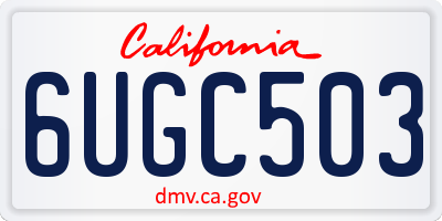 CA license plate 6UGC503