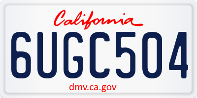 CA license plate 6UGC504