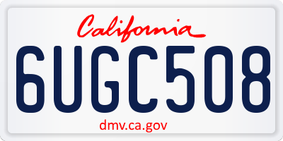 CA license plate 6UGC508