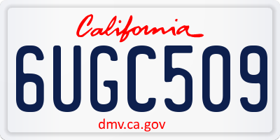 CA license plate 6UGC509