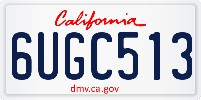 CA license plate 6UGC513