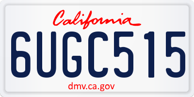 CA license plate 6UGC515