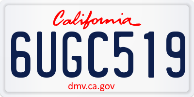 CA license plate 6UGC519