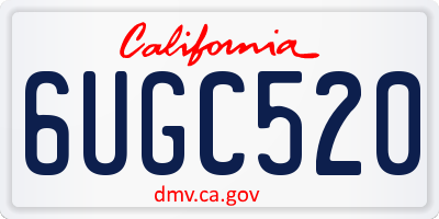 CA license plate 6UGC520