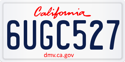 CA license plate 6UGC527