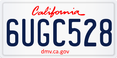 CA license plate 6UGC528