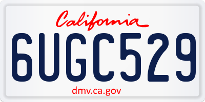 CA license plate 6UGC529
