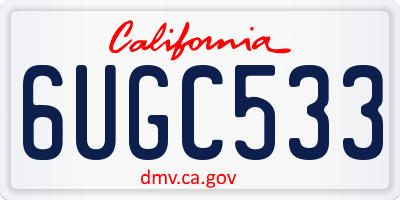 CA license plate 6UGC533