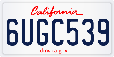 CA license plate 6UGC539